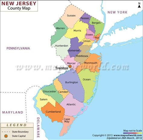 New Jersey County Map New Jersey Counties List County Map Map New