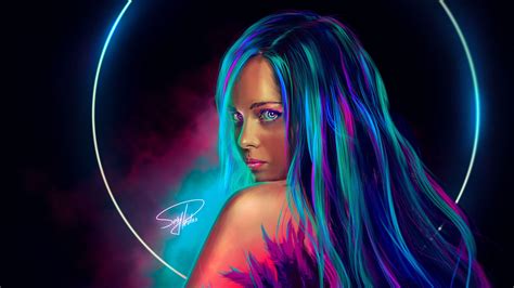 Light Neon Girl Wallpapers Wallpaper Cave