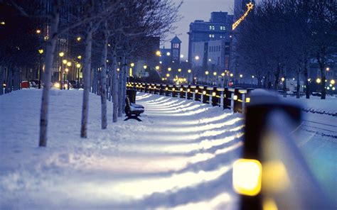 Snow City Night Wallpapers Top Free Snow City Night Backgrounds