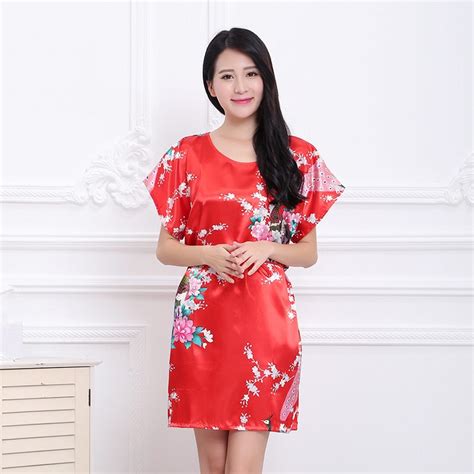 Fashion Womens Summer Robe Chinese Lady Rayon Bath Gown Yukata Nightgown Nuisette Pijama Mujer