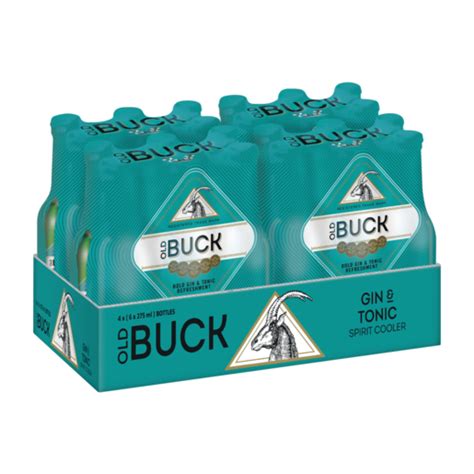 Old Buck Spirit Cooler Gin And Tonic 24 X 275ml Spirit Premixes Spirit And Wine Coolers Spirit