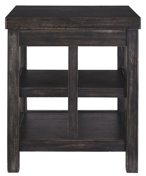 Gavelston End Table T752 2 Rubbed Black Casual Motion Occasionals By