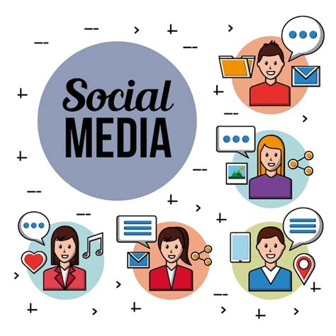 Medios De Comunicación Social Vector Premium