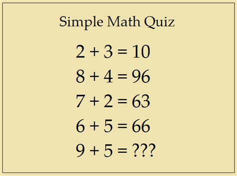 Simple Math Quiz Answer This Simple Question