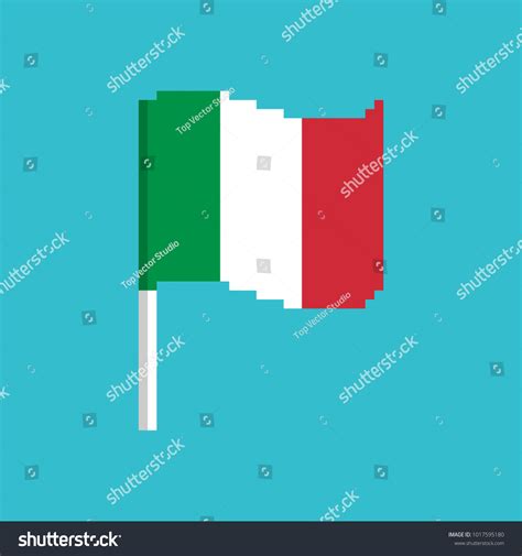 Italy Pixel Flag Pixelated Banner Italian Stock Vector Royalty Free