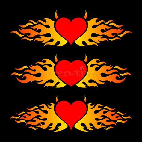 Flaming Heart Trendy Design Logo Templates Stock Vector Illustration