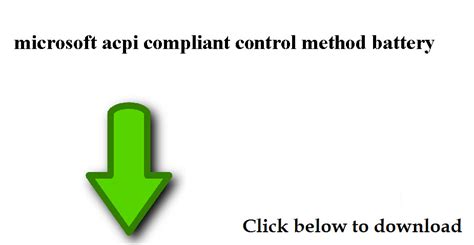 Acpi Compliant Control Method Battery Driver Plantsno