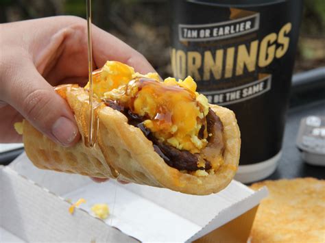 My husband got the breakfast burrito and he didn't even need added hot sauce which is a huge score in his book. Taco Bell's New Breakfast Items - Business Insider