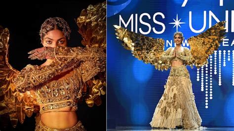 Divita Rai Sparkles In Gold As She Represents India In Miss Universe Event