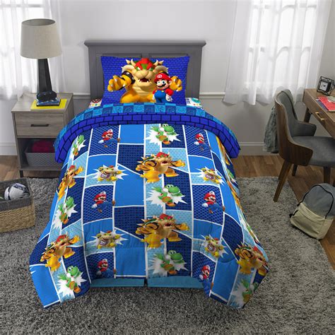 Super Mario Kids Twin Bed In A Bag Gaming Bedding Comforter And