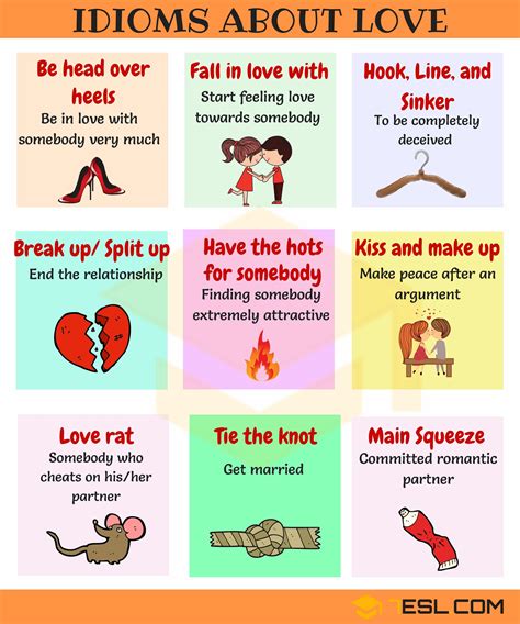 35 Useful Love Idioms Sayings And Phrases With Examples 7esl