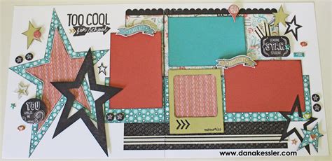 Two Page Scrapbook Layout School Chalk It Up Ctmh Cricut Explore