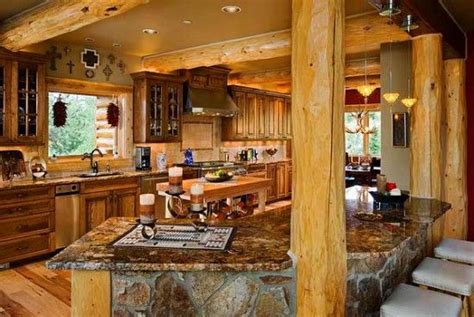 Other Natural Elements Highlight This Log Home Kitchen Arcd 5615 Log