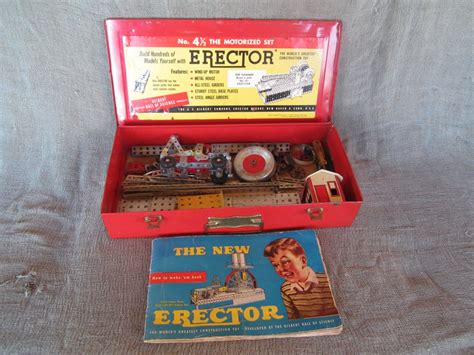 Vintage 1954 Gilbert Erector Set No 4 12 Motorized Set