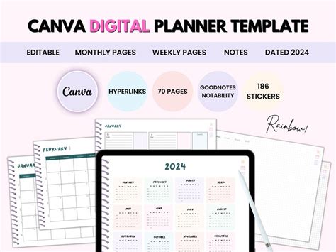 Buy Canva 2024 Digital Planner Template Editable Canva Planner Online