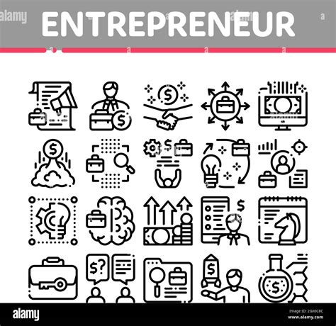 Entrepreneur Business Collection Icons Set Vector Stock Vector Image