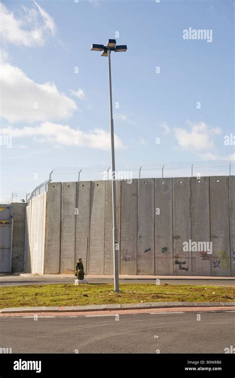 Israel Palestine Wall Border Between Bethlehem West Bank And