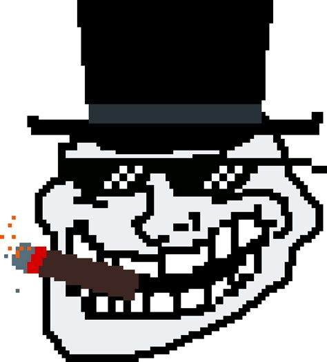 Top Hat Mlg Glasses Cigar Trollface Cartoon Clipart Large Size Png