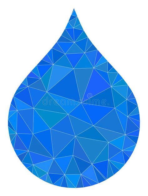 Water Drop Lowpoly Mocaic Icon Stock Vector Illustration Of Tear
