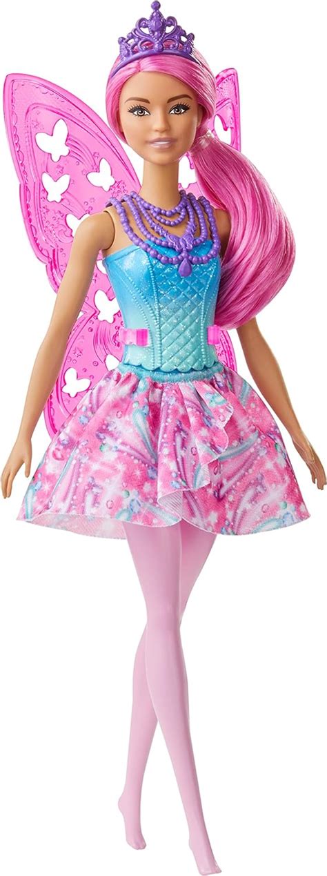 Barbie Dreamtopia Poupée Fée Aux Cheveux Roses Avec Ailes Et Diadème