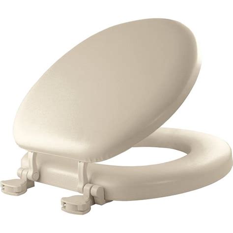Bone Beige Soft Padded Toilet Seat Premium Cushion Standard Round Cover