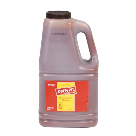Barbecue sauce is a liquid condiment made from tomato purée, mustard, vinegar, brown sugar and spices. Open Pit Barbecue Sauce 1 Gal-Cartnut.com