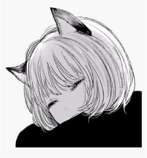 Transparent Black And White Anime Png Black And White Anime Girl Png