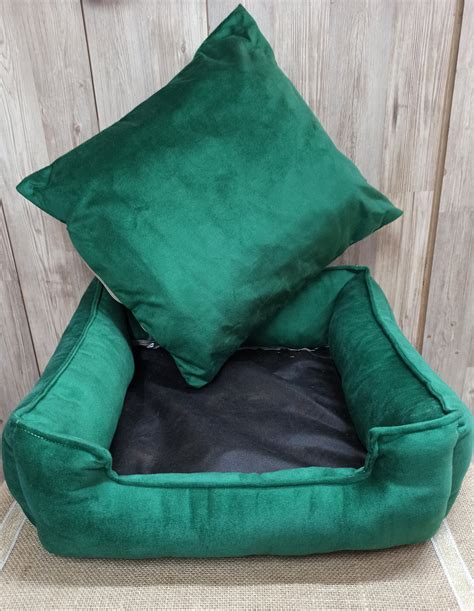 Washable Cat Bed Green Color Soft Cat Lounger Modern Cat Etsy