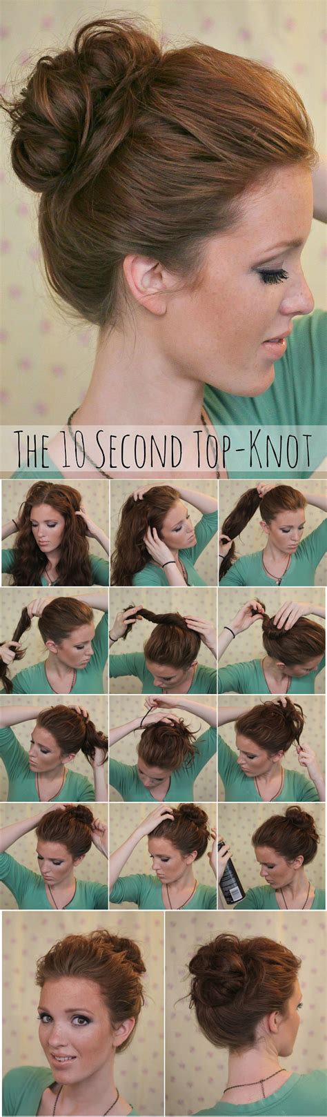 Super Easy Knotted Bun Updo And Simple Bun Hairstyle Tutorials