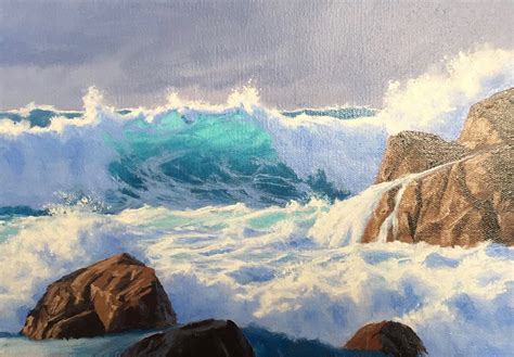 How To Paint An Ocean Wave Ocean Waves Painting Ocean Painting