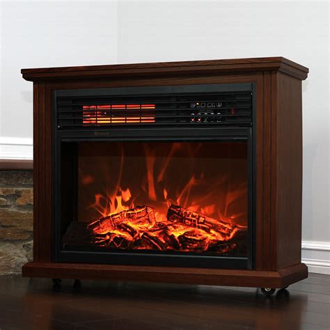 Xtremepowerus Infrared Quartz Electric Fireplace Heater Finish With