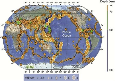 These are body waves and surface waves. World seismicity map. Earthquakes represented are (1) M5.51, 1900e2002,... | Download Scientific ...