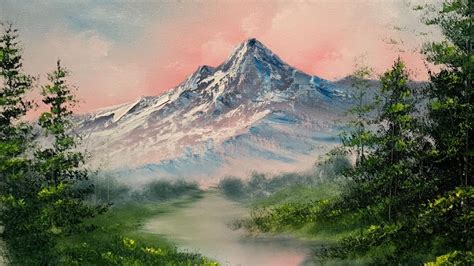 Art And Collectibles Watercolor Sunset Mountain Range Landscape Art