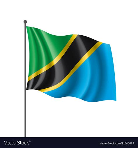 Tanzania Flag On A White Royalty Free Vector Image