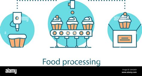 Food Processing Concept Icon Cake Production Idea Thin Line