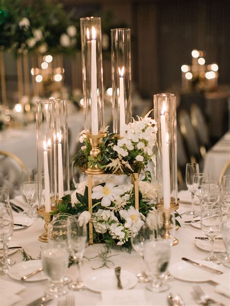 20 Romantic Wedding Centerpieces With Candles In 2020 Candle Wedding