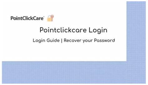 pointclickcare user guide free manual