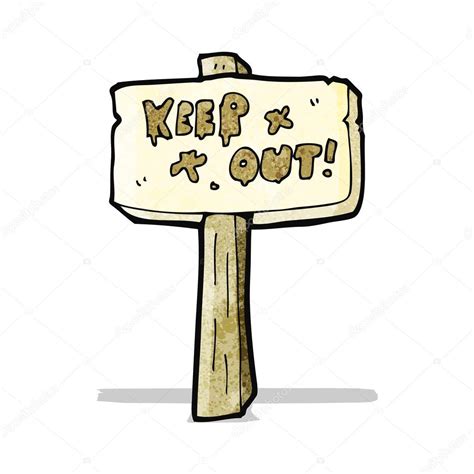 Cartoon Keep Out Sign — Stock Vector © Lineartestpilot 59646099