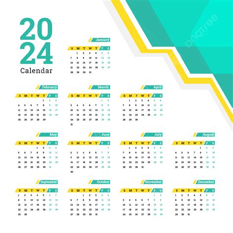 Calendar Design For 2024 Vector, 2024 Calendar, Calendar Design