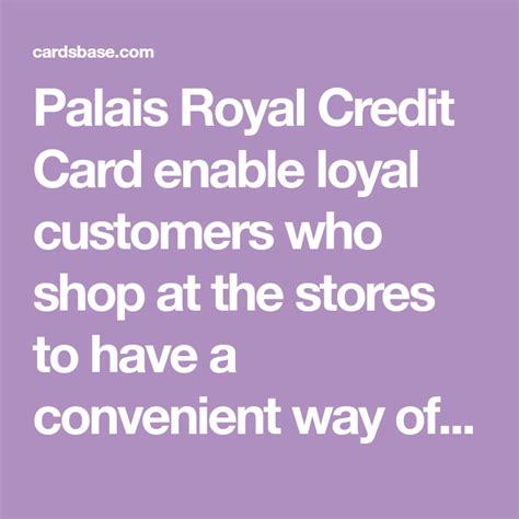 The palais royal credit card makes shopping at the stores very rewarding since it offers some perks and rewards that make having the card worthwhile. Palais Royal Credit Card (With images) | Credit card, Palais royal, Palais royal store
