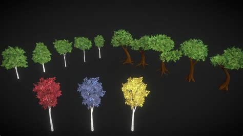 Stylized Trees Asset Pack Buy Royalty Free 3d Model By Gebus