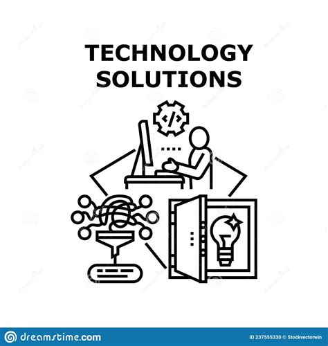 Technology Solutions Icon Vector Illustration Stock Vector