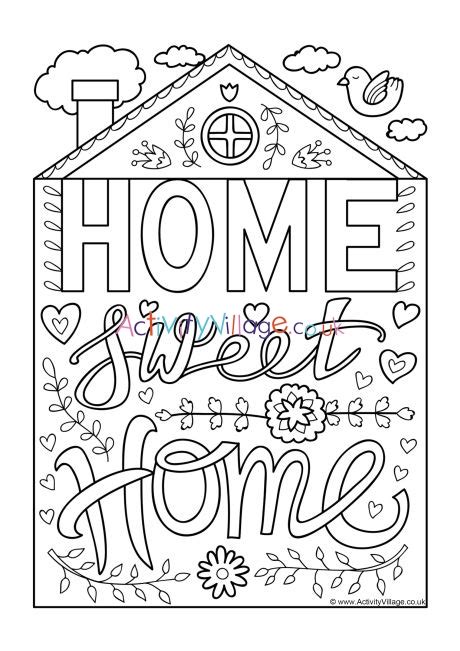 Home Sweet Home Coloring Pages Coloring Pages