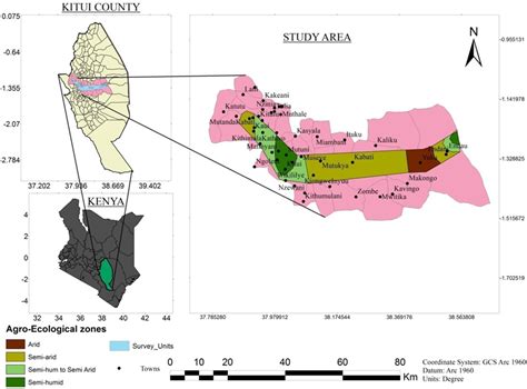 Figure 1 Map Of Kitui County Showing The Study Area In Four Agro