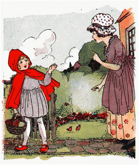 Little Red Riding Hoods Mother Gives Her Food To Deliver