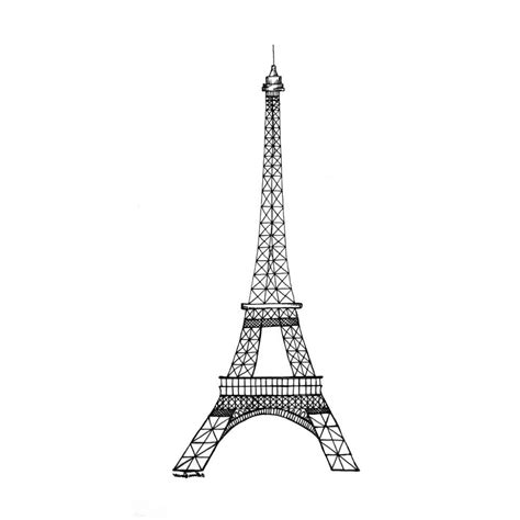 Easy How To Draw The Eiffel Tower Tutorial And Eiffel Tower Coloring