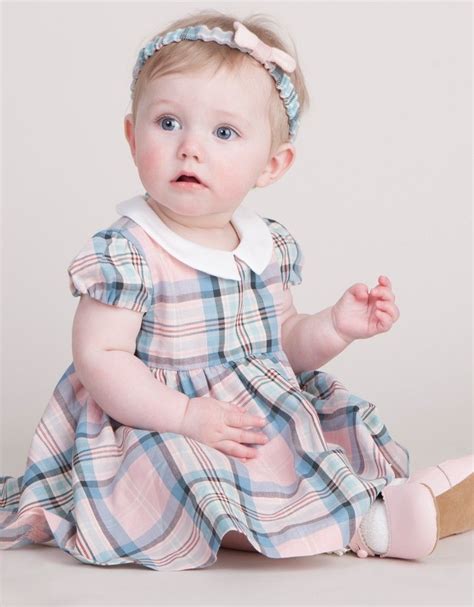 Pink Tartan Cotton Baby Dress Baby Girl Dress Patterns Fashion Baby