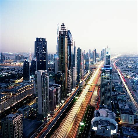 Elevated View Of Sheikh Zayed Road And By Gary Yeowell