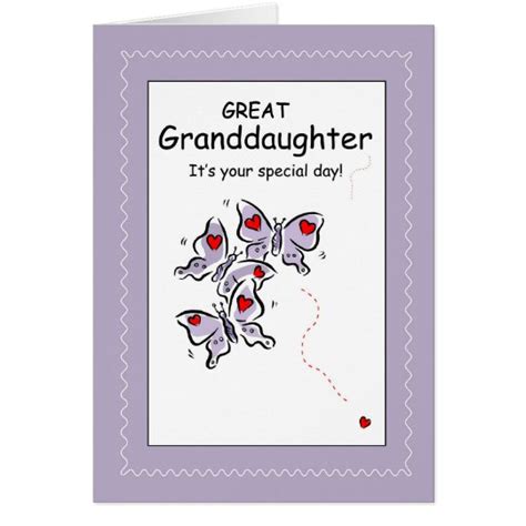 3542 Great Granddaughter Butterflies Birthday Card