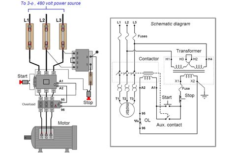 Schematic Diagram Of A Simple Start Stop Motor Control Circu